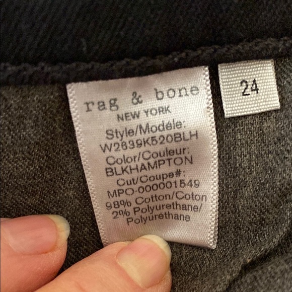 Rag & Bone Black Cropped Ankle Jeans - Picture 7 of 10